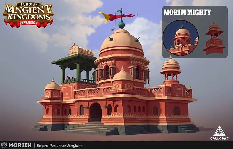 Concept art for Morjim Mighty's Ancient Kingdoms expansion showing historical Indian architecture