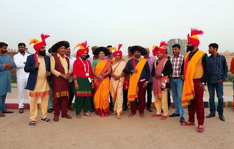 Morjim Mighty community meetup in Jaipur with players dressed in traditional Rajasthani attire